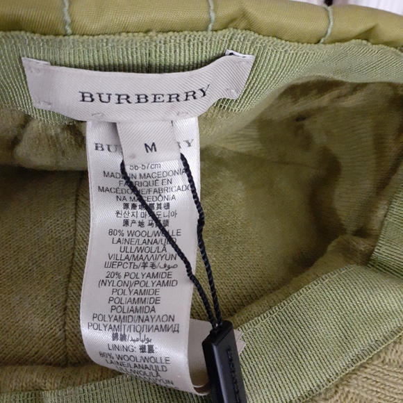 BURBERRY WOOL NOVA QUILT PEAK CAP MED HAT BRIGHT CAPER AUTHENTIC - Picture 3 of 11